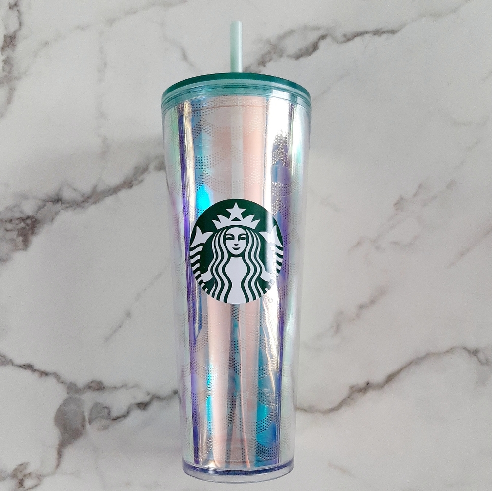 Iridescent mermaid scale Starbucks tumbler